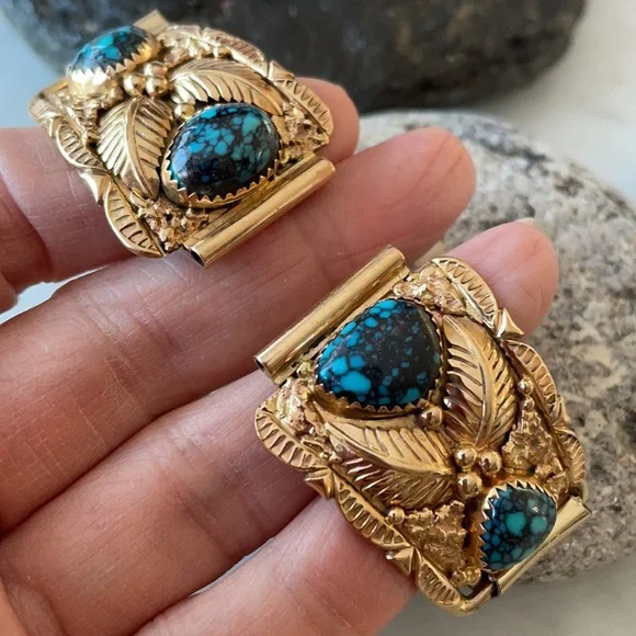 Accessories | Vintage 14k Gold Native American Turquoise  display picture 3